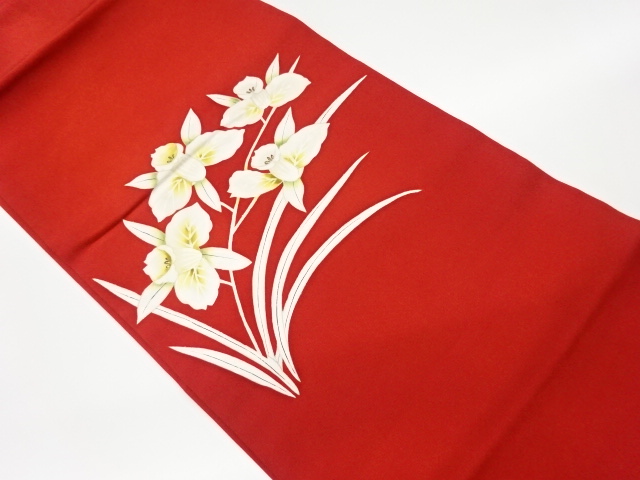 リサイクル　塩瀬手描き花模様名古屋帯